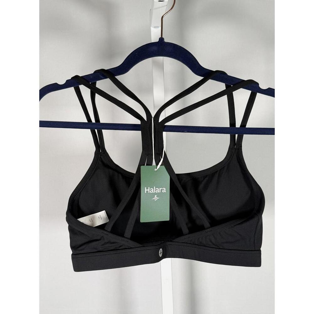 NWT Halara Strappy Back Sports Bra Black Size Medium - Picture 4 of 6